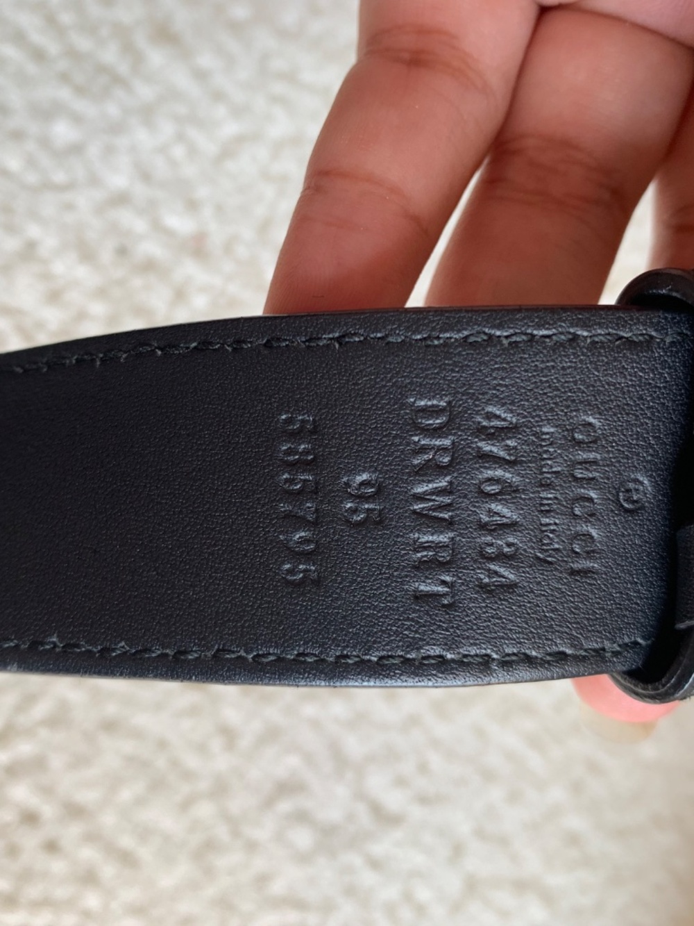 Gucci Calfskin Matelassé GG Marmont Belt Bag 85/34 Black White - Picture 12 of 15